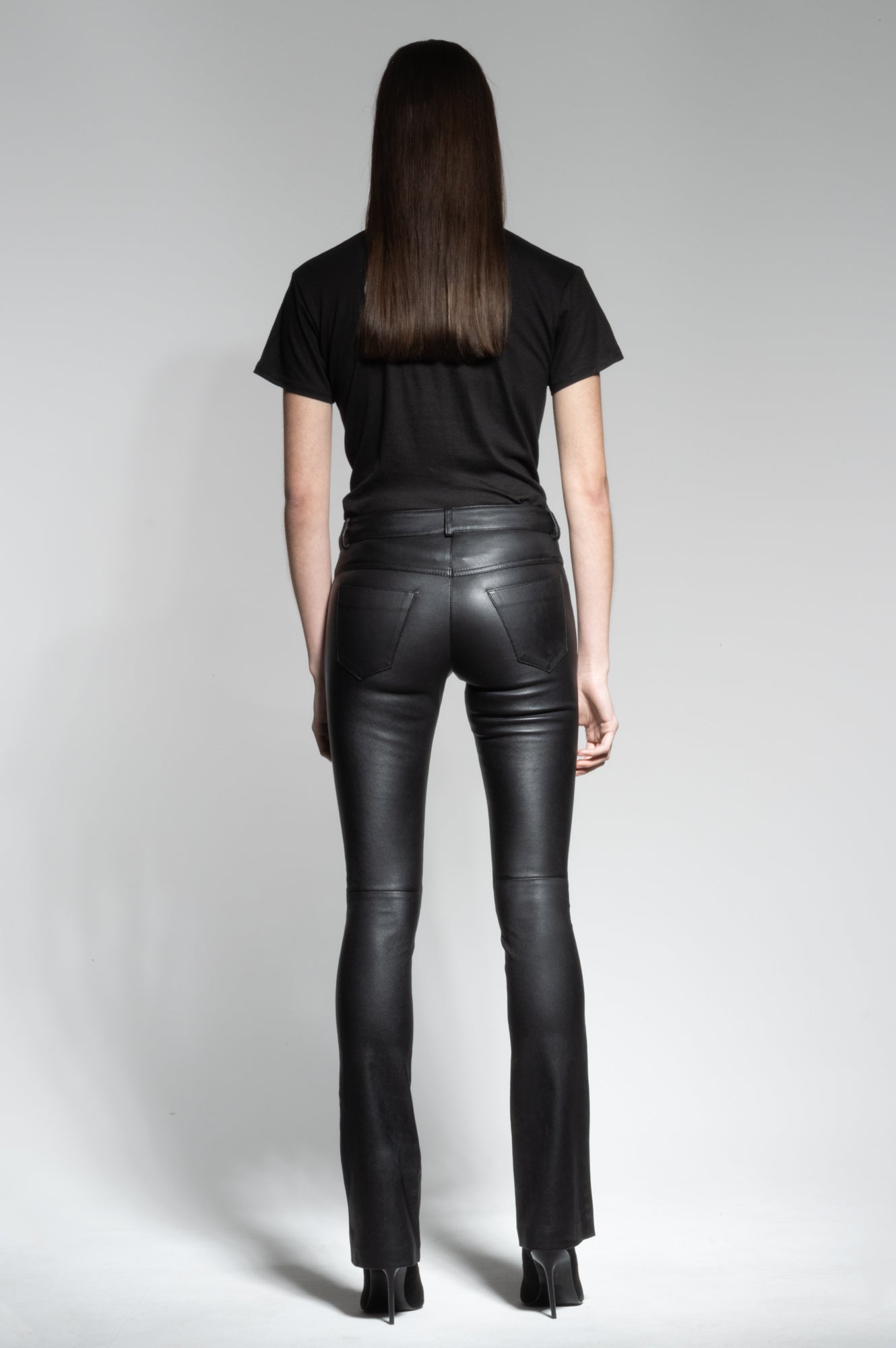 DONNA LEATHER FLARED PANTS
