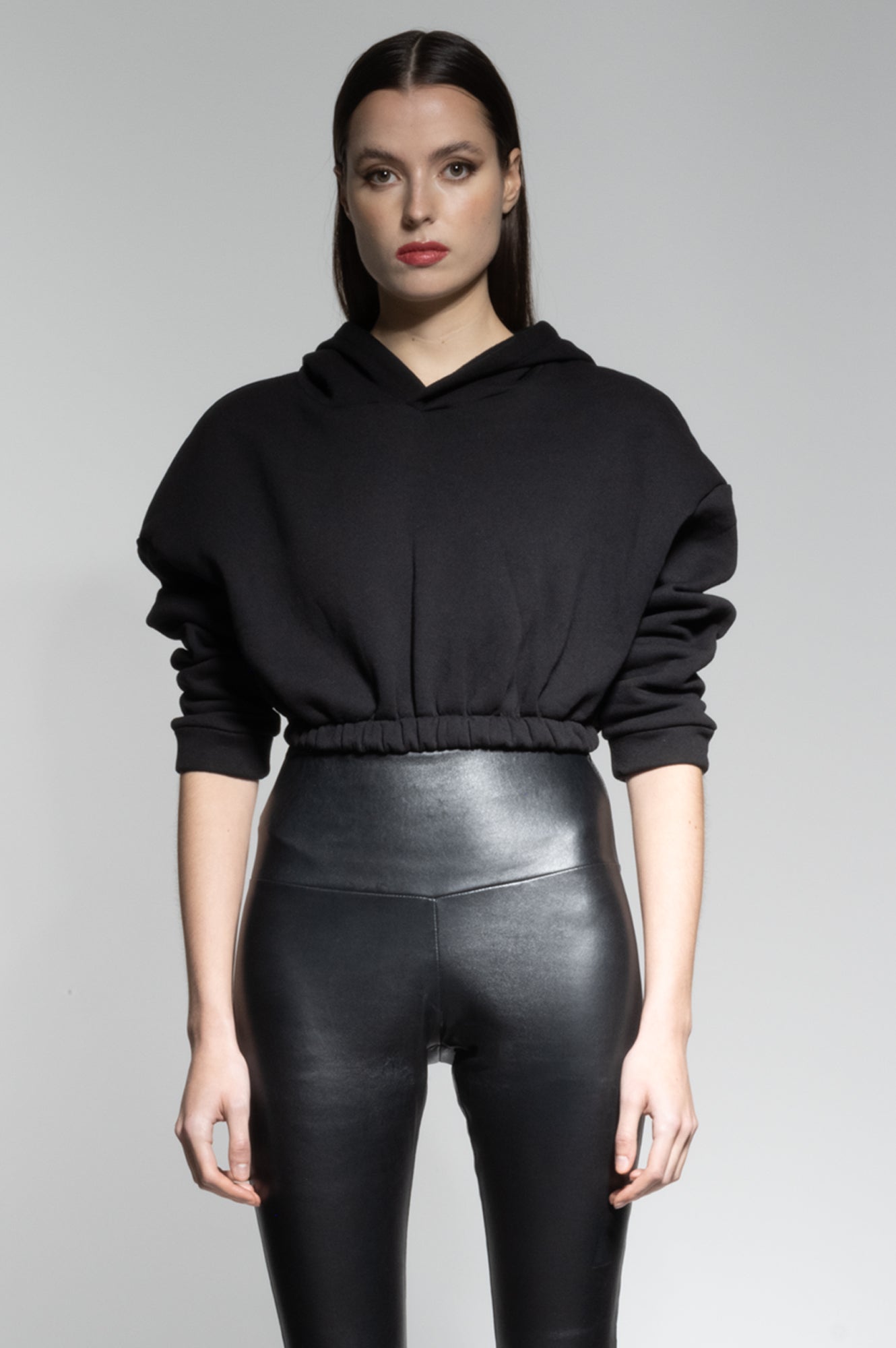 DOUBLE LOVE CROPPED HOODIE